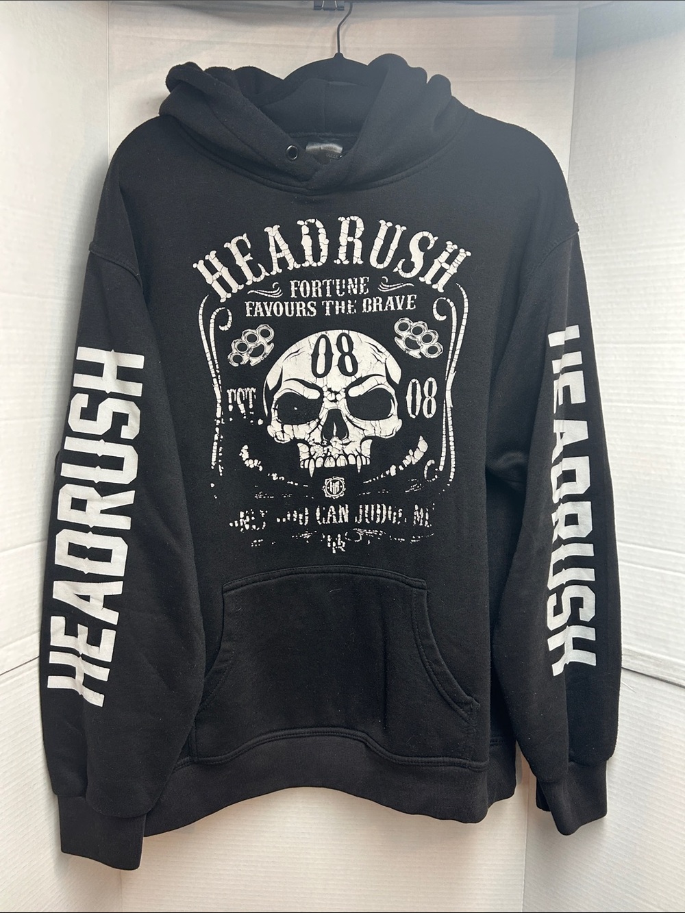 Black Hoodie - HeadRush Skull Design